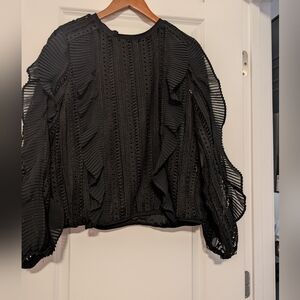 Elegant Black Lace Women's Top